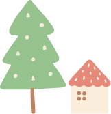 飾り: 木と家