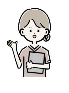 ずりばいとお座りについて解説する女性